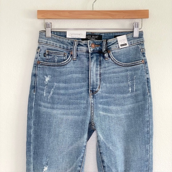 NWT Judy Blue High Waist Control Top Skinny Distressed Stretch Denim Jeans 3/26 - Picture 7 of 16